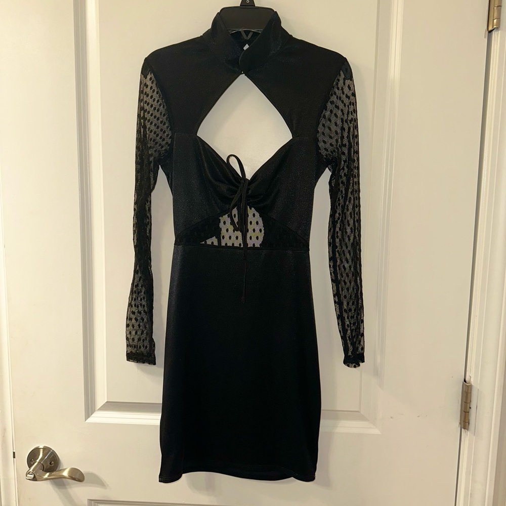 Elegant Black Cut-Out Dress